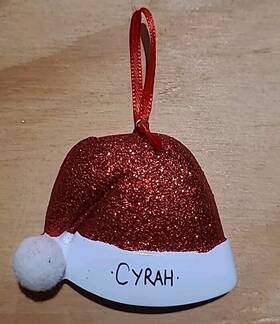 Hobby Home Accessories 795801792079 Personalized Christmas Hat Hanging Tree Ornament Holiday Gift Cyrah