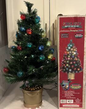 Hobby Lobby 045484732863 32 Inch Fiber Optic Christmas Tree With 2 Extra Color Wheel 30 Multi Balls