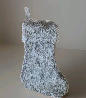 07222025 Hobby Lobby Faux Fur Christmas Stocking Brown Fluffy 17 In