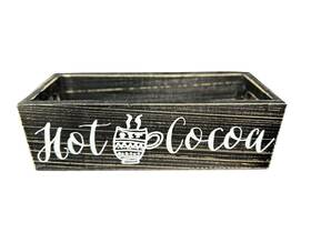 5388558 Hobby Lobby Hot Cocoa Chocolate Bar Box 10in Storage Christmas Tray Decor Wood Holiday