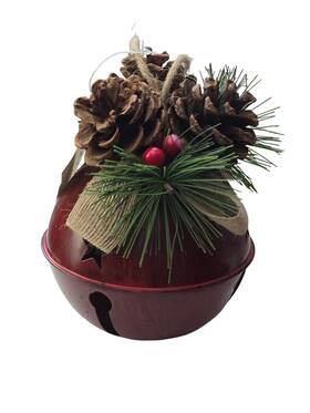 Hobby Lobby 728821267074 Large Red Jingle Bells With Star Cutout 7 X7 Hanging Christmas Bell Ornament