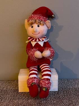 Hobby Lobby 848799098996 Plush Christmas Elf Posable Arms Legs Red And White Shelf Sitter 2019