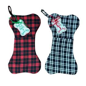 Hl9181624 Hobby Lobby Dog Bone Pet Stocking Two Christmas Red And Black Buffalo Farmhouse Santa 18 Inch X9
