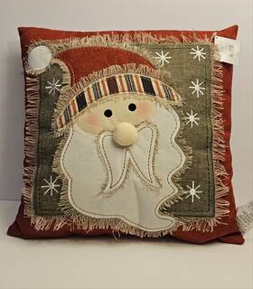 Hl9183172 Hobby Lobby Santa Face Decorative Christmas Pillow 17 Inch