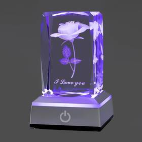 Hochance 631661396180 3d Rose Crystal Multicolor Nightlighti Love You Decolamp Christmas Gifts For