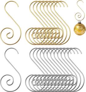 Hook001 Hoeslaw 80 Pcs Stainless Steel Christmas Ornament Hooks - Gold And Silver S