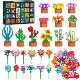 Sc9930 Hogokids 2025 Advent Calendar Flower 3.6 Mini Building Set - 24 Day Christmas