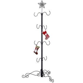 Hohiya 718006271961 59in Adjustable Christmas Stocking Holder Stand 8 Hook Heavy Duty Floor