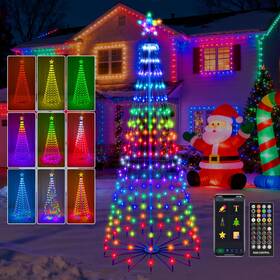 Besl-12 Holaurora 6ft Lighted Outdoor Christmas Tree 265 Led Smart Cone Music Sync Rgb F