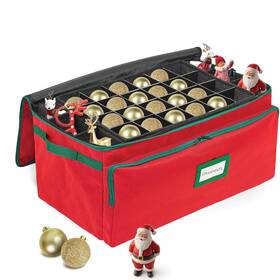 Holdn Storage 664979894949 Premium Christmas Ornament Box - Hold Up To 3 Inch Ornaments Red