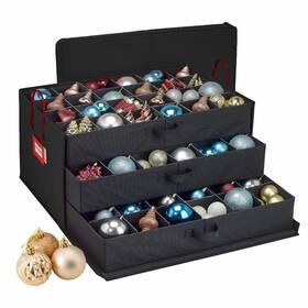 Holdn Storage 810155080259 Christmas Ornament Box With Dividers Holds Up To 72 Ornaments 4 Inches