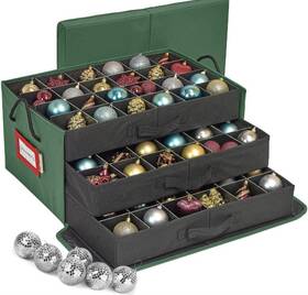 Holdn Storage 810155080266 Christmas Ornament Container Box With Dividers - Stores Up To 72-4 Inch O