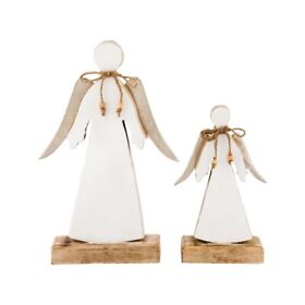 2499-bel-4548841 Holiday 12.75 Inch White Angel Set Of 2 Home Decor Christmas Angels