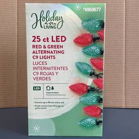 4950677 Holiday Living 25-count 13 Ft Red/green C9 Led Plug-in Christmas Light String