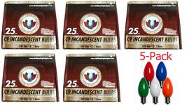 Bu25c9-omua Holiday Bright Lights Christmas Light Bulbs C9 Incandescent 25-ct Multicolor 5-pack