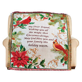 Cofa211187 Holiday Cardinal Christmas Friend Quote Throw Blanket