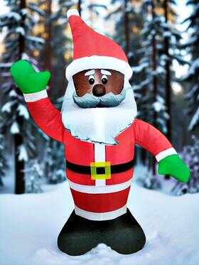 Holiday Collection 848799035632 4ft Inflatable African American Santa Led Christmas Decor