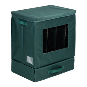 Holiday Decor Box Green With 12 Compartment Christmas Ornament Storage Organizer