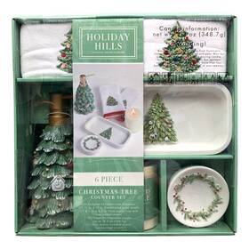 840037257462-p Holiday Hills Cl Seasonal Decor 6-piece Bathroom Counter Set Assorted Designs