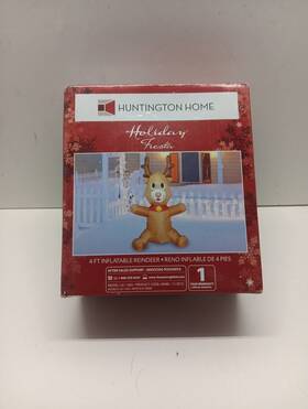 201507 Holiday Home Christmas Inflatables 4ft Blow Up Reindeer Huntington 2015 Retired