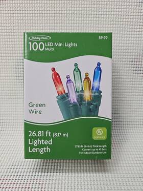 Holiday Home 888777047035 100 Multicolor Led Mini String Lights Christmas With Green Wire New
