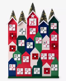Holiday Lane 194137894769 Lightedwooden Christmas Advent Calendar Village 25 Drawers New
