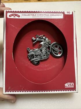 Holiday Lane 732996881379 Time Metal Red Motorcycle Christmas Ornament Honda Rebel 250