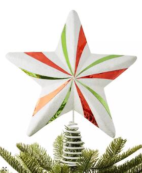 Gl2200035b Holiday Lane Christmas Cheer Star Tree Topper Glitter