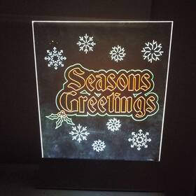 004863 Holiday Living Seasons Greetings Light Led Up Accent Sign Christmas