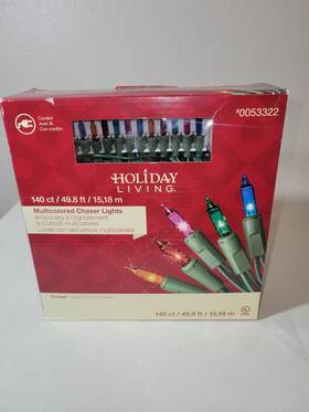 0053322 Holiday Living 140 Multicolor Chaser Lights Christmas Decor. New