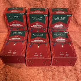 0165137 Holiday Living 100 Ct Multicolor Mini String Lights Christmas Party Lot Of 6