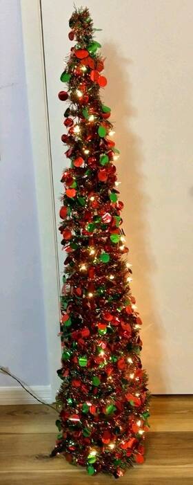 Holiday Living 032887506054 5ft Decorative Cone Pre Lit Christmas Tree Pop Up Slender 100 Lights