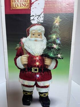 0351514 Holiday Living 20 Inch Led Light Fiber Optic Santa Holden Christmas Tree