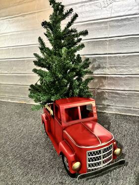 Holiday Living 0805780363112 Antique Red Truck With Lighted Christmas Tree