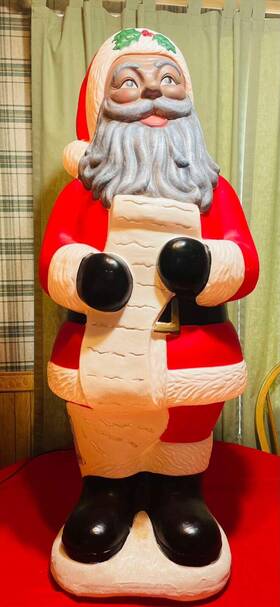 090-0822 Holiday Living Santa Black African American Light Up Lighted Christmas Decoration 40 Inch List Read