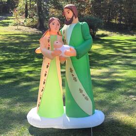 118171 Holiday Living 6ft Christmas Nativity Holy Family Lighted Air Blown Inflatable