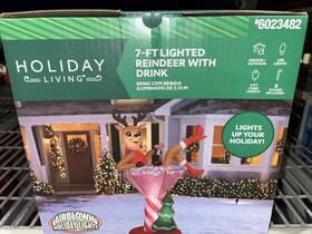 Holiday Living 191245841746 7ft Lighted Reindeer In Pink Cocktail Inflatable Christmas Yard Decor Nib 2025