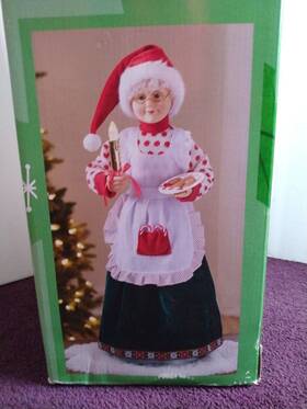 2127486 Holiday Living Animated Musical Mrs Claus 28.5 Inch Christmas Decor With Box Works