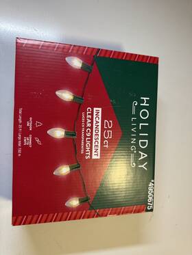 4950675 Holiday Living 25 Incandescent Clear C9 Lights Outdoor Christmas Wedding