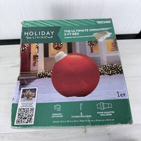 6023495 Holiday Living Ultimate Pvc Red Ornament 3-ft Christmas Inflatable