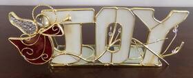 Holiday Living 603559237011 Christmas Joy Stained Glass Tea Light Candle Holder Angel