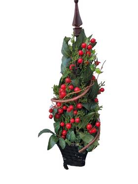 Holiday Living 639277578112 Tabletop Artificial Christmas Tree Holly Berries Decor