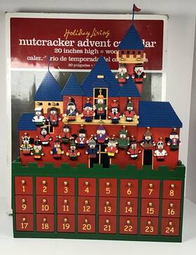 Holiday Living 769455622044 Christmas Nutcracker Advent Calendar 20 Inch Wood Castle Countdown