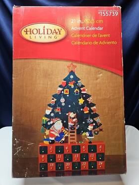 155739 Holiday Living 769455626196 Advent Calendar 21 Inch Christmas Tree #155739