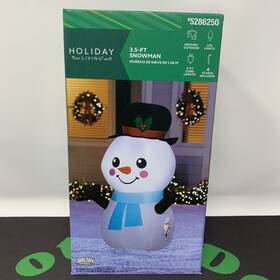 882457 Holiday Living 3.5-ft Led Snowman Christmas Inflatable Yard Lights Home Decor