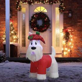 5967909 Holiday Living 885250 Decor Christmas Inflatable Outdoor 3.5-ft Led Plaid Scottie Dog #5967909