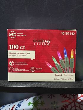 L1100120mu12 Holiday Living Christmas Lights 100 Count Multi Color Mini String Green Wire