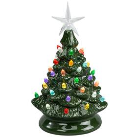 17m1005 Holiday Peak Battery-operated Vintage Ceramic Christmas Tree Green 9 Inch