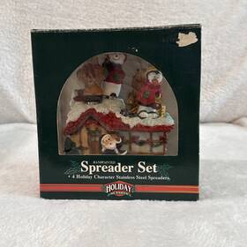 Holiday Seasons 049022143708 Set Of 4 Handpainted Christmas Characters Stainless Steel Spreader