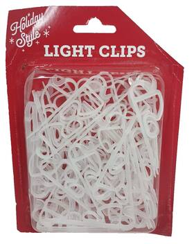 Holiday Style 430002077661 Christmas Light Clip Hooks White Plastic 60 Count New